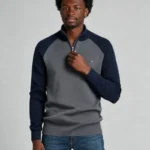 Modern Fit Half-Zip Mandarin Collar Sweater - Image 60