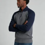 Modern Fit Half-Zip Mandarin Collar Sweater - Image 59