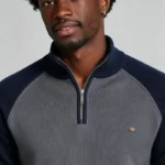 Modern Fit Half-Zip Mandarin Collar Sweater - Image 58