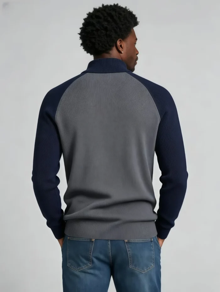 Modern Fit Half-Zip Mandarin Collar Sweater - Image 61
