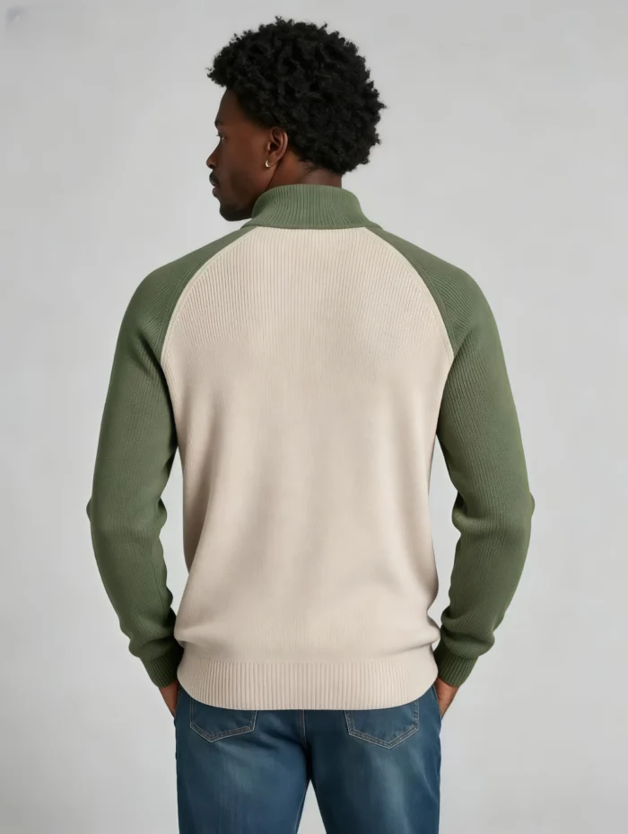 Modern Fit Half-Zip Mandarin Collar Sweater - Image 65