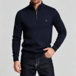 Modern Fit Half-Zip Mandarin Collar Sweater - Image 9