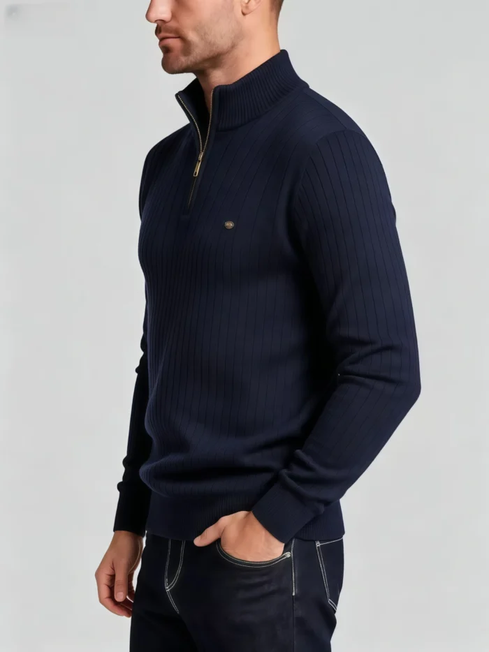 Modern Fit Half-Zip Mandarin Collar Sweater - Image 3