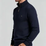Modern Fit Half-Zip Mandarin Collar Sweater - Image 8