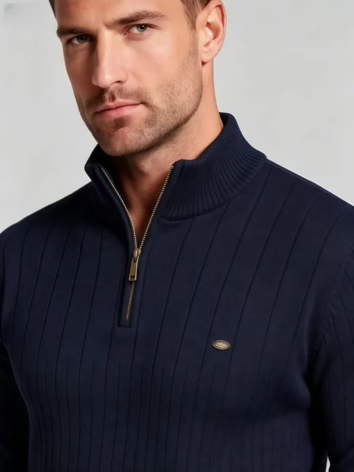 Modern Fit Half-Zip Mandarin Collar Sweater - Image 4