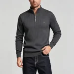 Modern Fit Half-Zip Mandarin Collar Sweater - Image 5