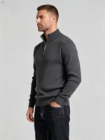 Modern Fit Half-Zip Mandarin Collar Sweater - Image 7