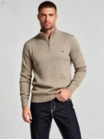 Modern Fit Half-Zip Mandarin Collar Sweater - Image 10