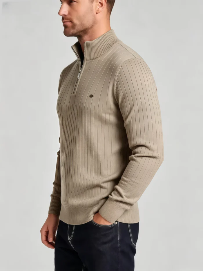 Modern Fit Half-Zip Mandarin Collar Sweater - Image 11