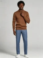 Modern Fit Half-Zip Mandarin Collar Sweater - Image 14