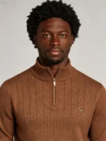 Modern Fit Half-Zip Mandarin Collar Sweater - Image 16
