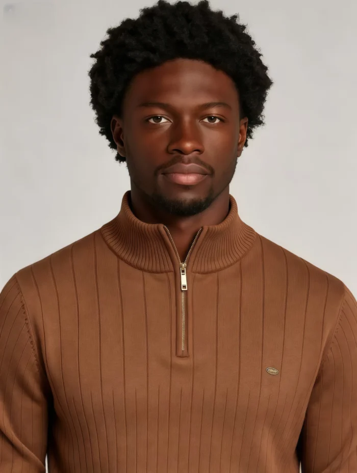 Modern Fit Half-Zip Mandarin Collar Sweater - Image 16