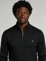 Modern Fit Half-Zip Mandarin Collar Sweater - Image 20