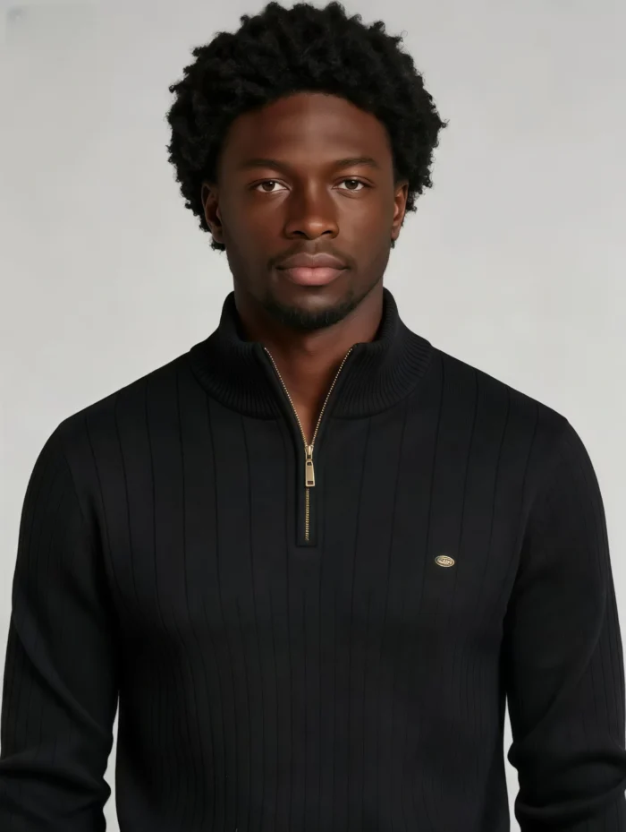 Modern Fit Half-Zip Mandarin Collar Sweater - Image 20
