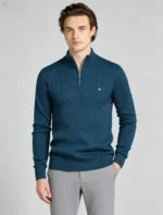 Modern Fit Half-Zip Mandarin Collar Sweater - Image 22