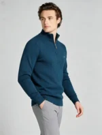 Modern Fit Half-Zip Mandarin Collar Sweater - Image 23