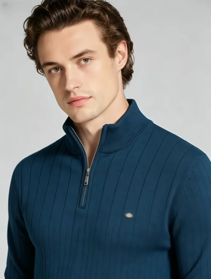 Modern Fit Half-Zip Mandarin Collar Sweater - Image 24