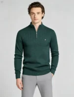 Modern Fit Half-Zip Mandarin Collar Sweater - Image 26