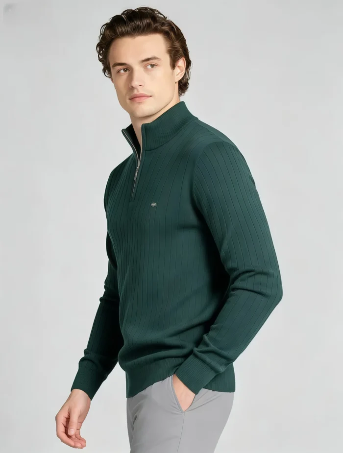 Modern Fit Half-Zip Mandarin Collar Sweater - Image 27