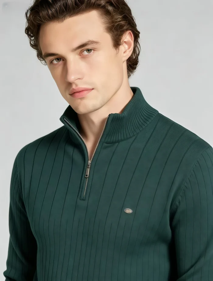 Modern Fit Half-Zip Mandarin Collar Sweater - Image 28