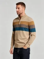 Modern Fit Half-Zip Mandarin Collar Sweater - Image 3