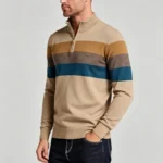 Modern Fit Half-Zip Mandarin Collar Sweater - Image 20