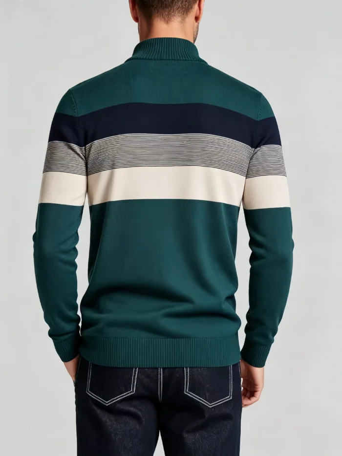 Modern Fit Half-Zip Mandarin Collar Sweater - Image 9