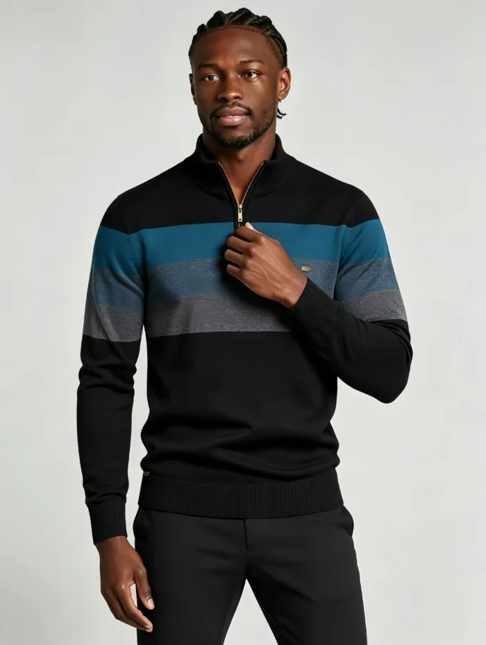 Modern Fit Half-Zip Mandarin Collar Sweater - Image 10