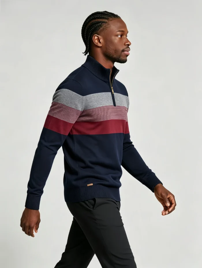 Modern Fit Half-Zip Mandarin Collar Sweater - Image 15