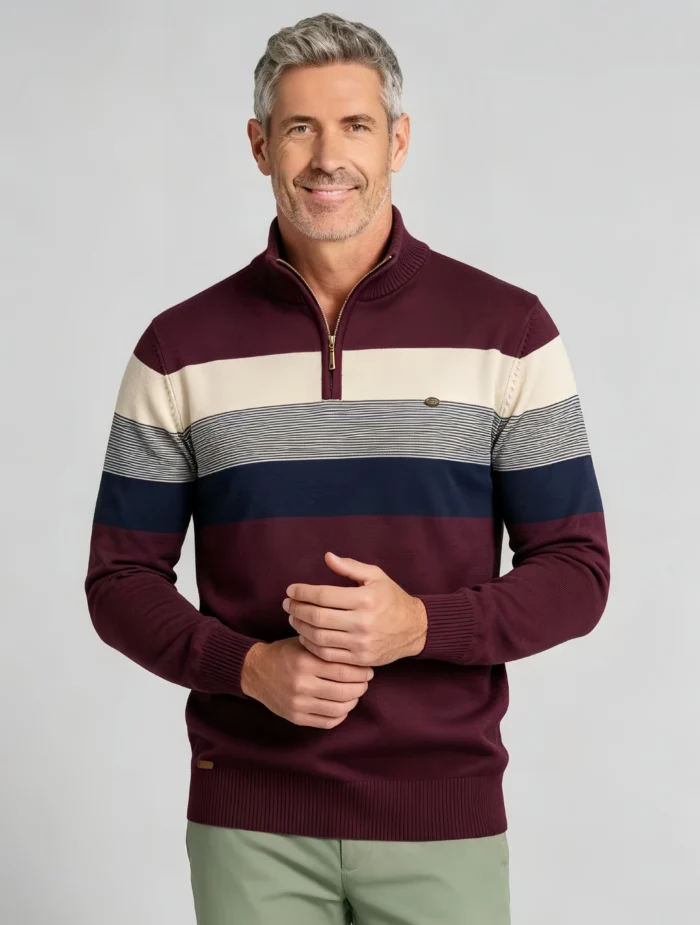 Modern Fit Half-Zip Mandarin Collar Sweater - Image 18