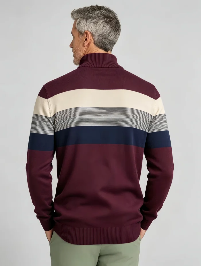 Modern Fit Half-Zip Mandarin Collar Sweater - Image 20