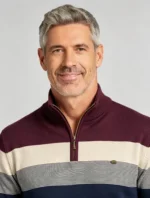 Modern Fit Half-Zip Mandarin Collar Sweater - Image 21