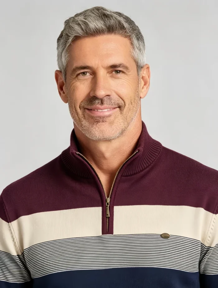 Modern Fit Half-Zip Mandarin Collar Sweater - Image 21