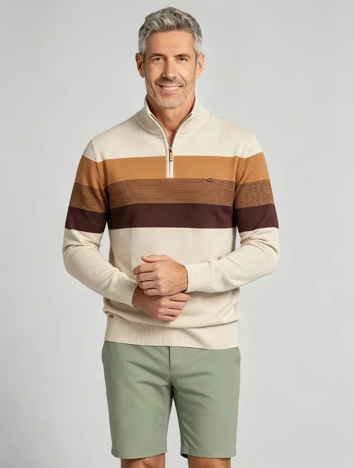 Modern Fit Half-Zip Mandarin Collar Sweater - Image 22