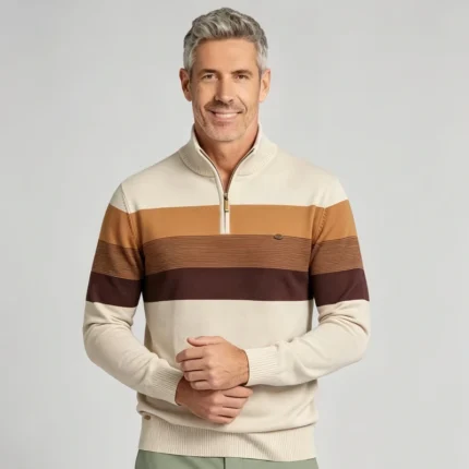 Modern Fit Half-Zip Mandarin Collar Sweater