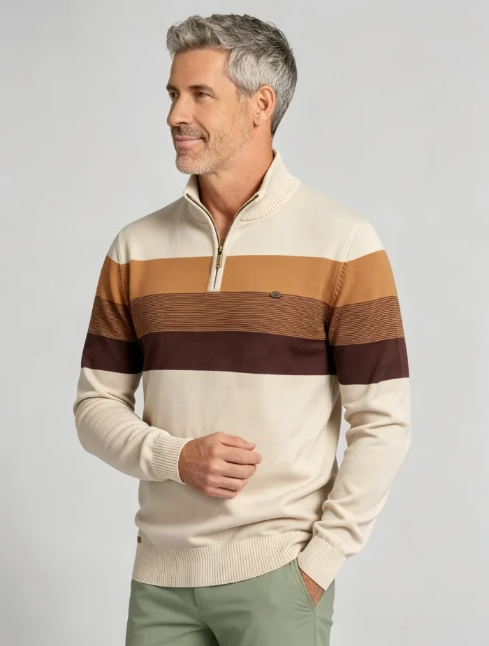 Modern Fit Half-Zip Mandarin Collar Sweater - Image 23