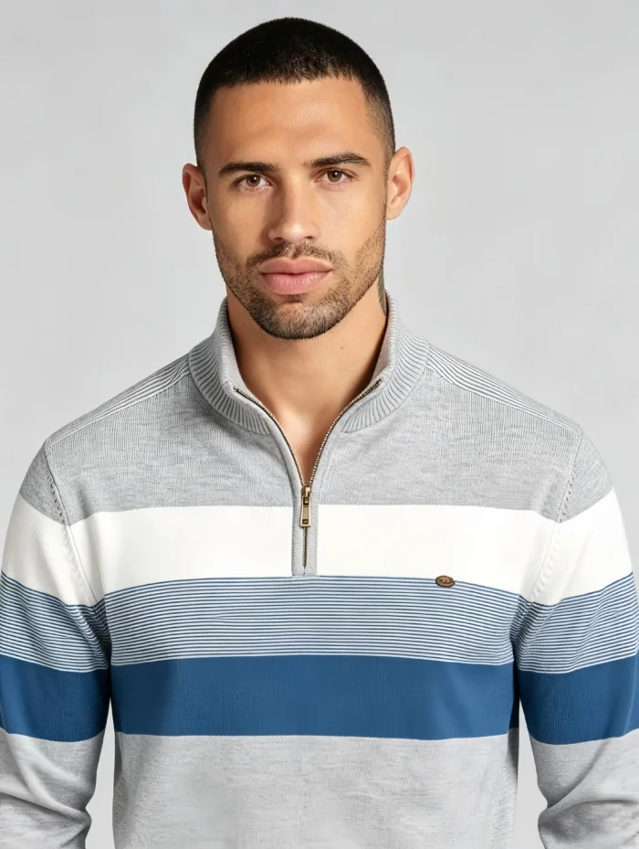 Modern Fit Half-Zip Mandarin Collar Sweater - Image 28
