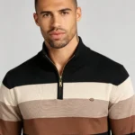 Modern Fit Half-Zip Mandarin Collar Sweater