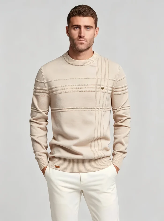 Modern Fit Solid Color Crew Neck Sweater - Image 29