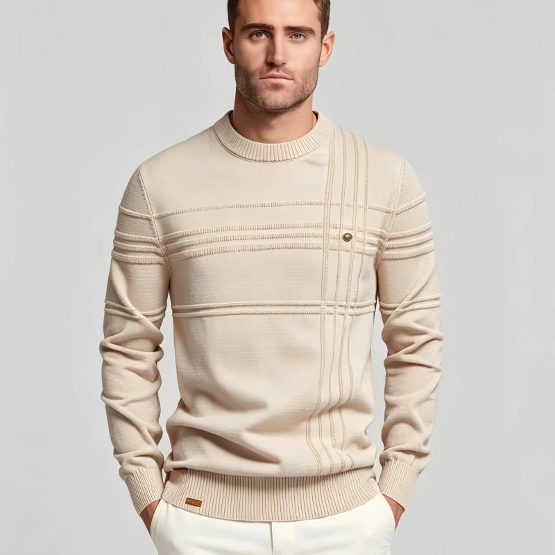 微信图片_20260611103231_1976_4 Modern Fit Half-Zip Mandarin Collar Sweater - Image 1