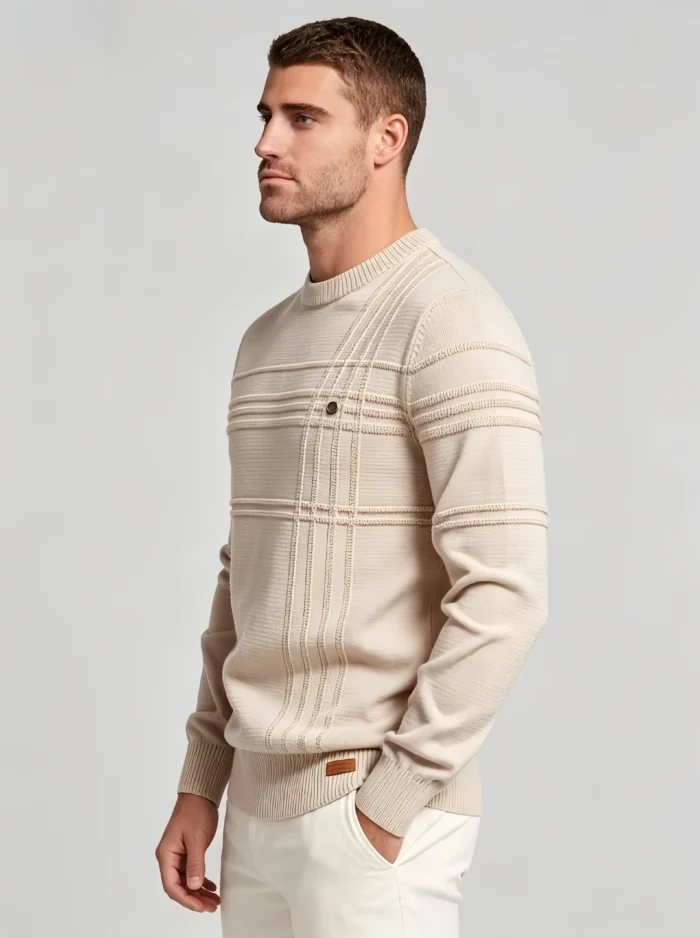 Modern Fit Solid Color Crew Neck Sweater - Image 28