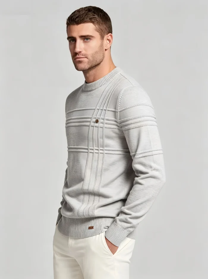 Modern Fit Solid Color Crew Neck Sweater - Image 24