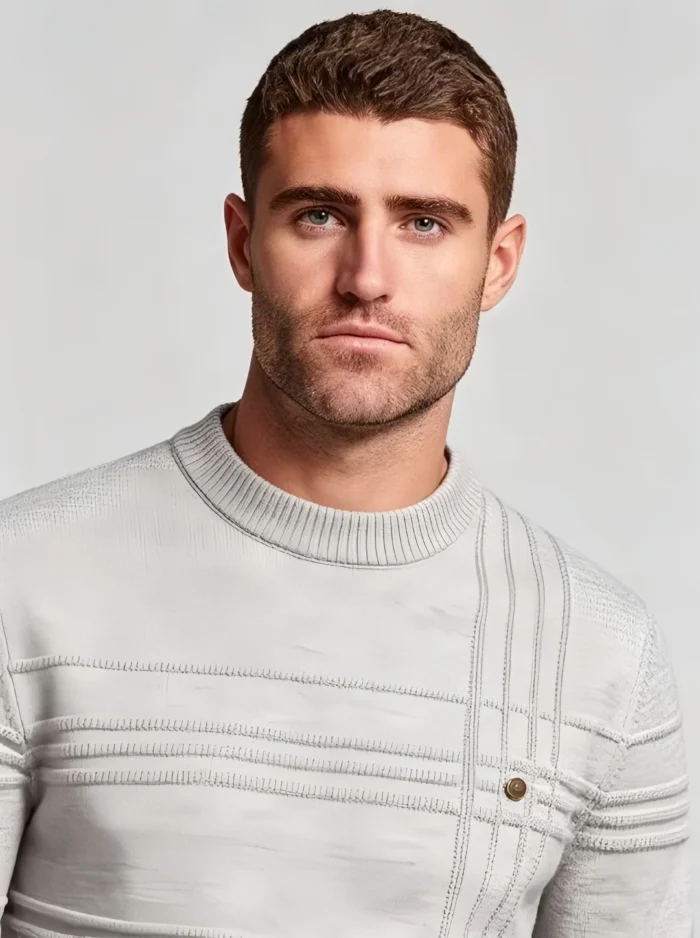 Modern Fit Solid Color Crew Neck Sweater - Image 23