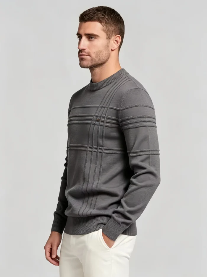 Modern Fit Solid Color Crew Neck Sweater - Image 19