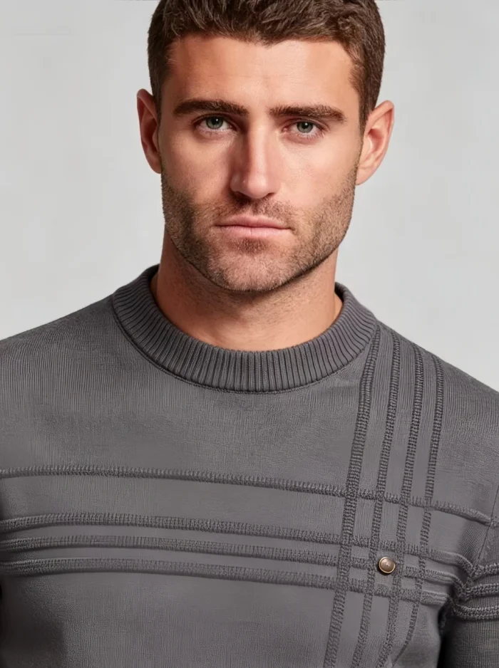 Modern Fit Solid Color Crew Neck Sweater - Image 18