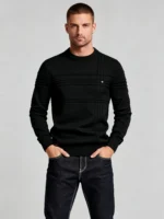 Modern Fit Solid Color Crew Neck Sweater - Image 9