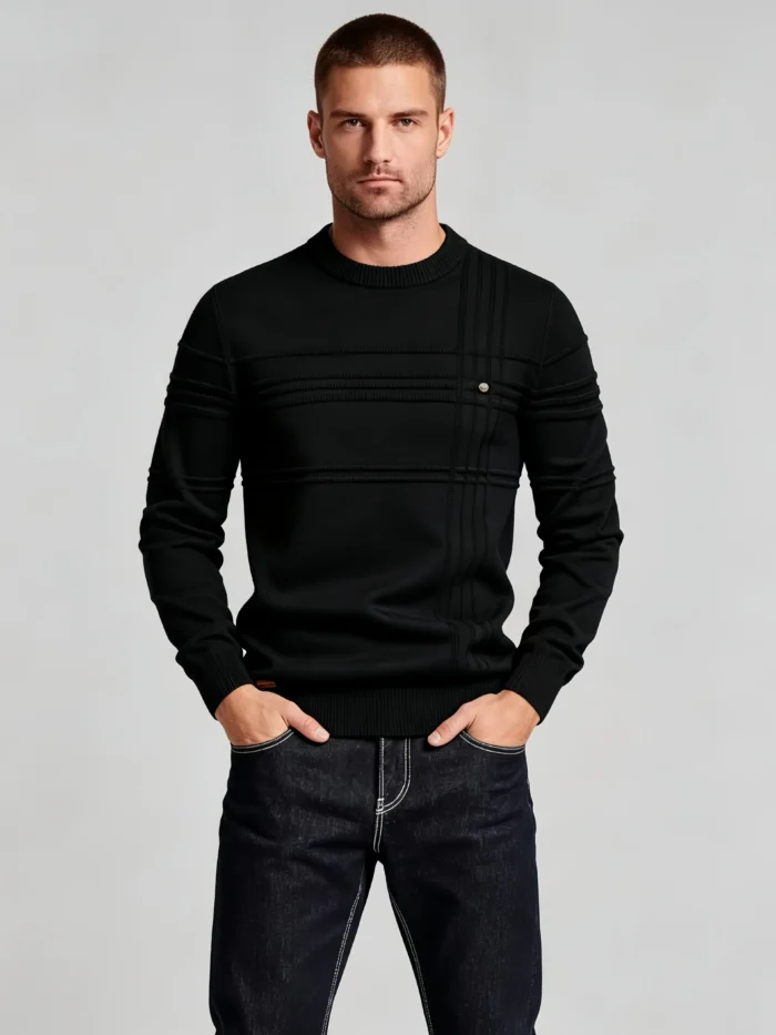 Modern Fit Solid Color Crew Neck Sweater - Image 9