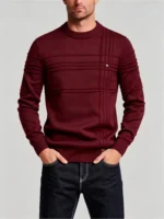 Modern Fit Solid Color Crew Neck Sweater - Image 5