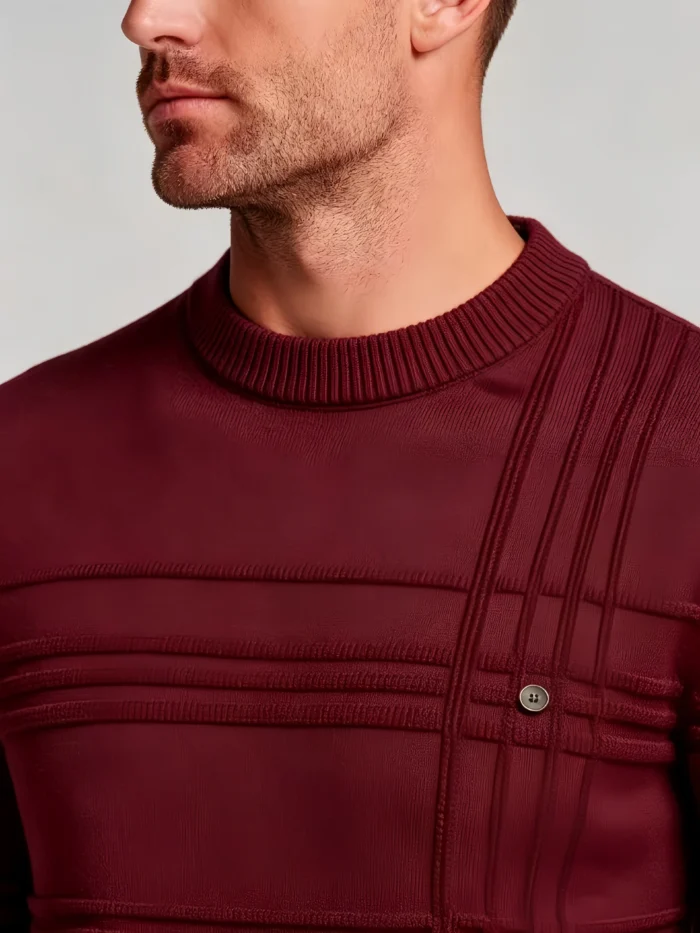 Modern Fit Solid Color Crew Neck Sweater - Image 2