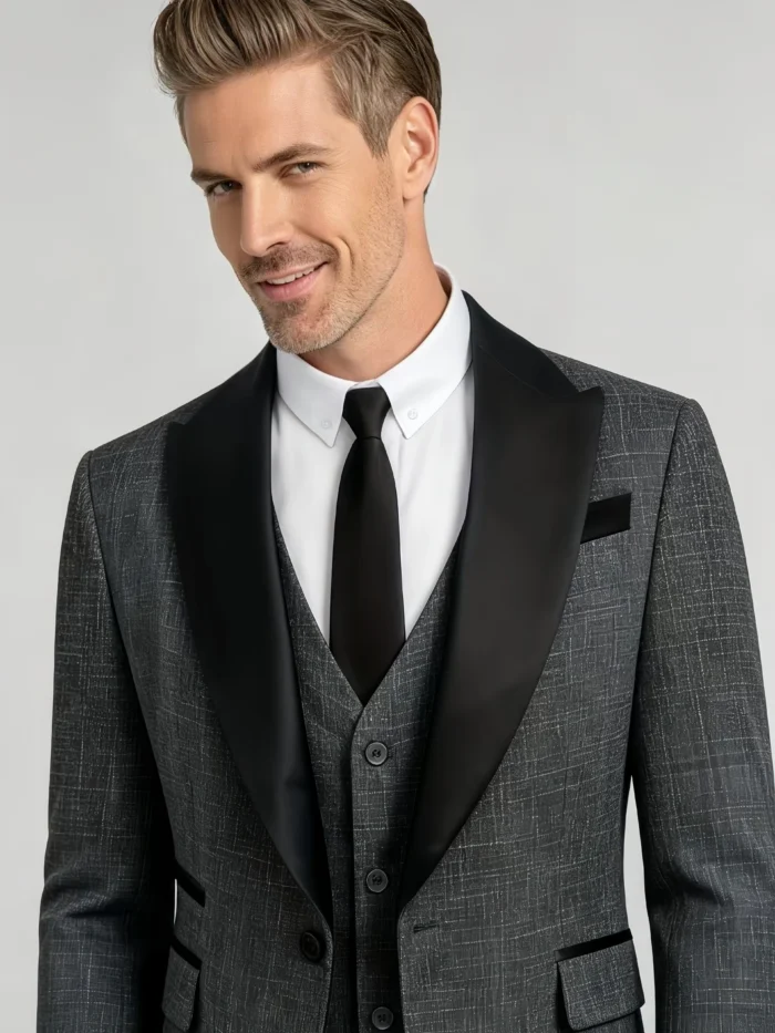 Men's All-Day Comfort 3-Piece Tuxedo Suit with Vest Versatile for Wedding, Dinner & Formal Events - Image 2